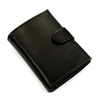 Elegant black leather wallet SOLIER SW01