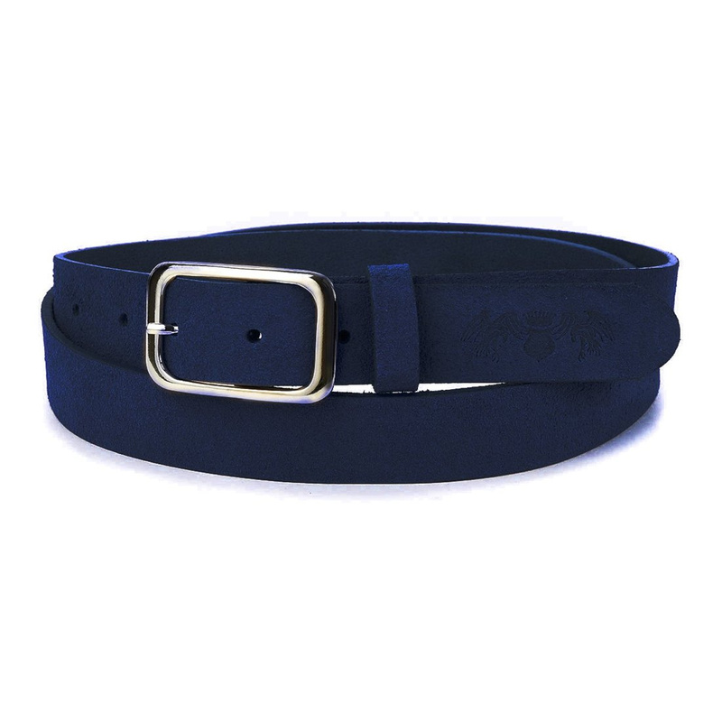 BELTIMORE women's leather belt navy blue box A90 : Colors - navy blue, Strap size - r.100-115 cm