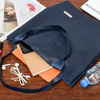 Navy blue women's natural leather shopper bag Beltimore F18