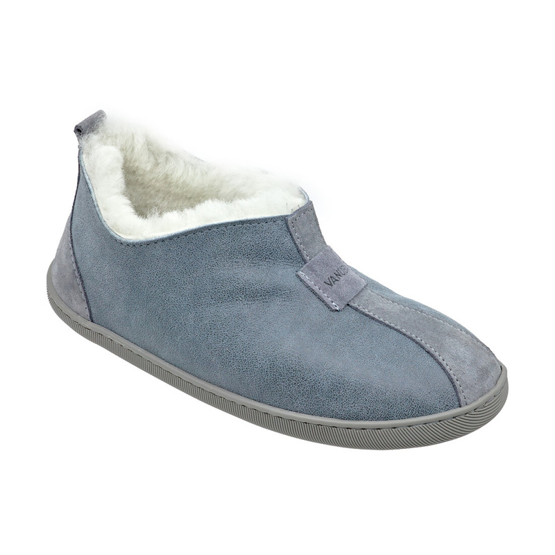 Women's leather insulated ankle slippers