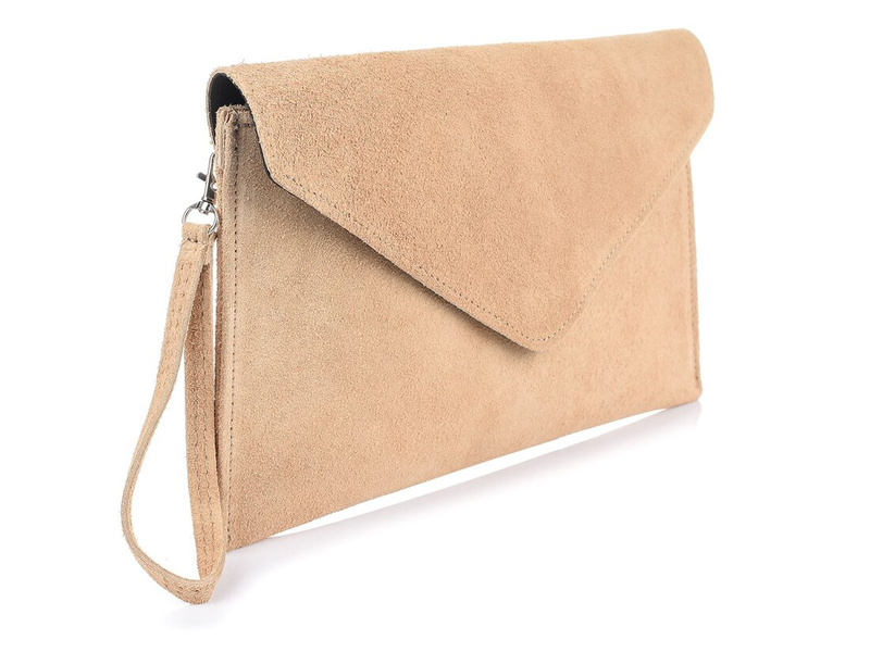 Pistachio Italian Leather Suede Evening Clutch Bag N12