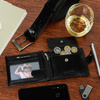 Men's premium leather Beltimore wallet belt set U28 : Colors - black, Strap size - r.90-105 cm