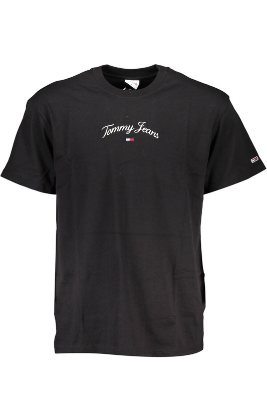 TOMMY HILFIGER BLACK MEN'S SHORT SLEEVE T-SHIRT