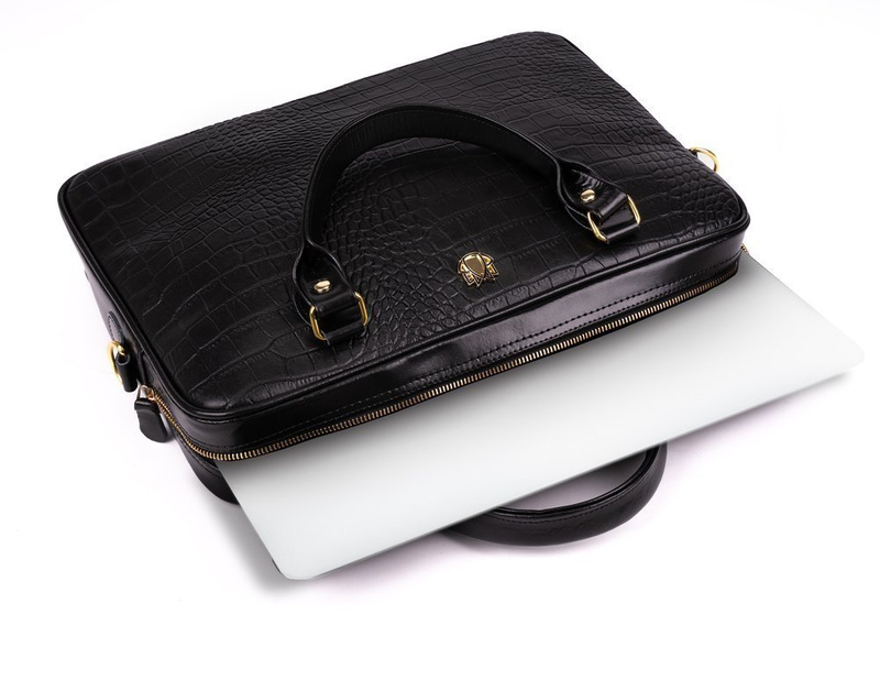 Elegant shoulder laptop bag Felice Gold Dulce