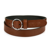 Women's belt for pants A96 leather tunic: colors - brown, beige, stripes - r. 15-115 cm