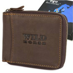 Herren Leder Brieftasche mit Reißverschluss groß RFiD horizontal Wild Horse H02