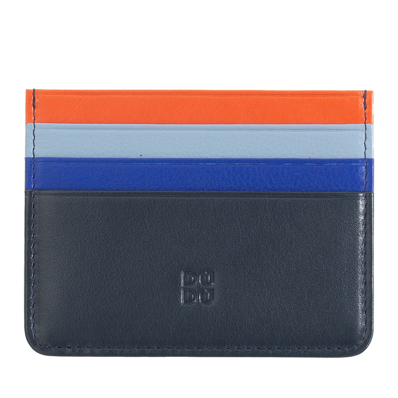 Credit card holder multicolor by DUDU made in soft calfskin Nappa leather with 6 pockets. Ultra slim design, only 4 mm, and unique lightness