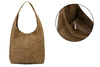 Italienische Handtasche Tasche Leder Wildleder Natural Mustard U35