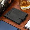 Leather case for documents business cards business card holder RFiD black C85