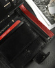 Leather wallet D1072L-VT BLACK-RED RFID