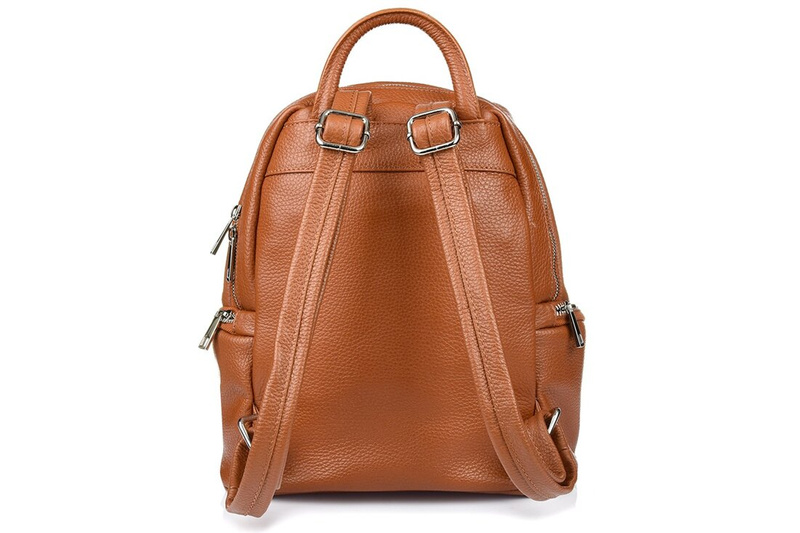 Leather urban women's backpack, spacious and stylish