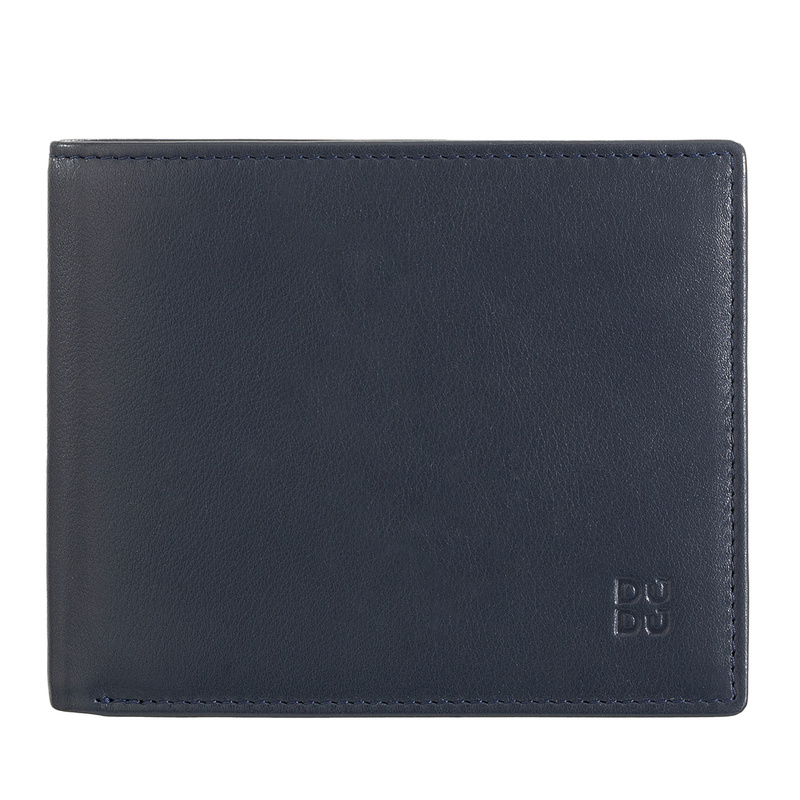 Card holder RFID wallet colored by DUDU made in genuine leather with 8 credit card holder and bill money pockets.