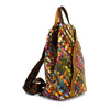 Leather roomy women's handbag and backpack in a mosaic pattern