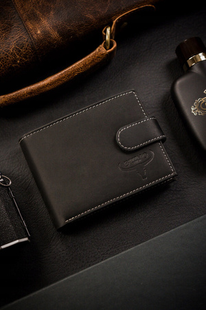 Leather wallet RFID BUFFALO WILD MR-02L-BAW-BL