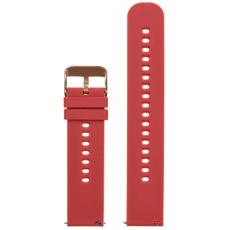 U27 rubber watch strap - red/rosegold - 20mm