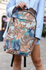 Large Sporty Backpack with Plant Motif Rovicky