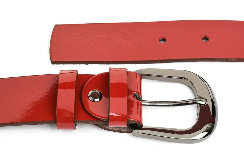 Baltimore Damen Lederhosengürtel 4 cm rot A71 : Farben - rot, Riemengröße - r.110-125 cm