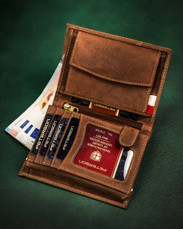 Leather wallet RFID PETERSON PTN 333PW