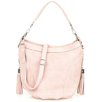 Powder pink Women's leather bag tassel A5 fashionable L81.