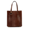 Women's large crocodile leather shoulder shopper bag