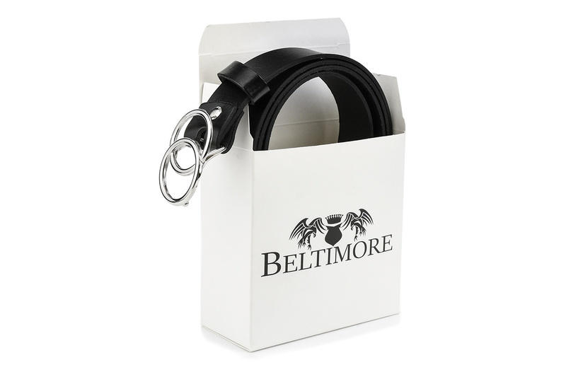 Beltimore leather women's black nickel-free belt 3 cm U69 : Colors - black, Strap size - r.80-95 cm