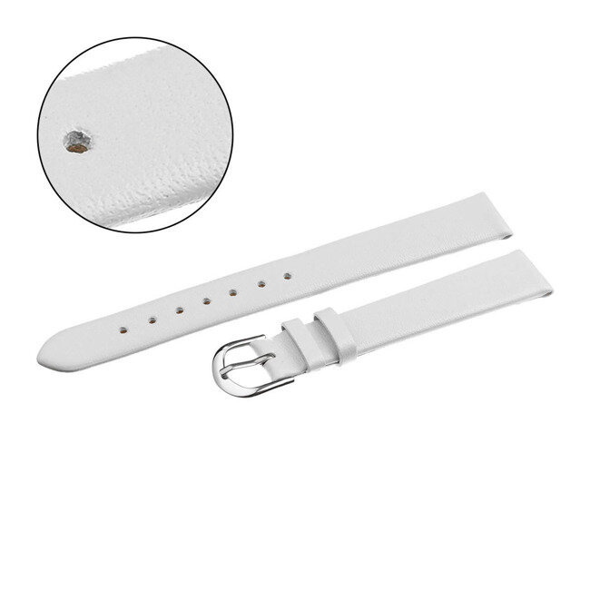 W36L leather watch strap - white - 18mm