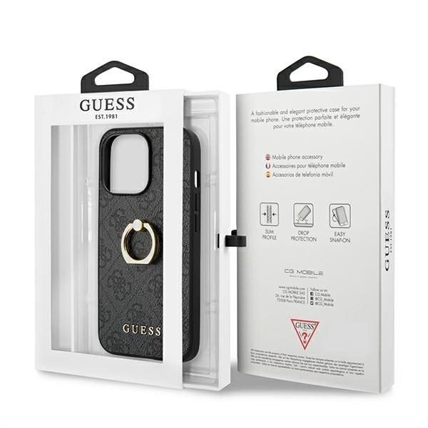 Guess GUHCP13X4GMRGR iPhone 13 Pro Max 6,7" szary/grey hardcase 4G with ring stand