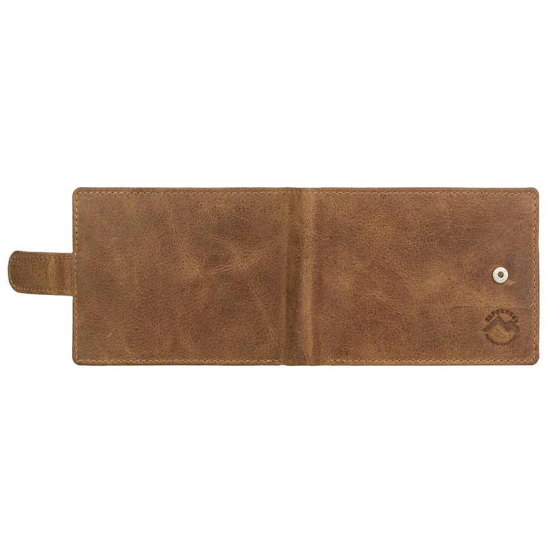 EL FORREST men's leather zip-up wallet with RFID