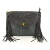 Suede with fringes women's leather messenger bag