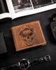 Men's leather wallet skull pattern by Always Wild