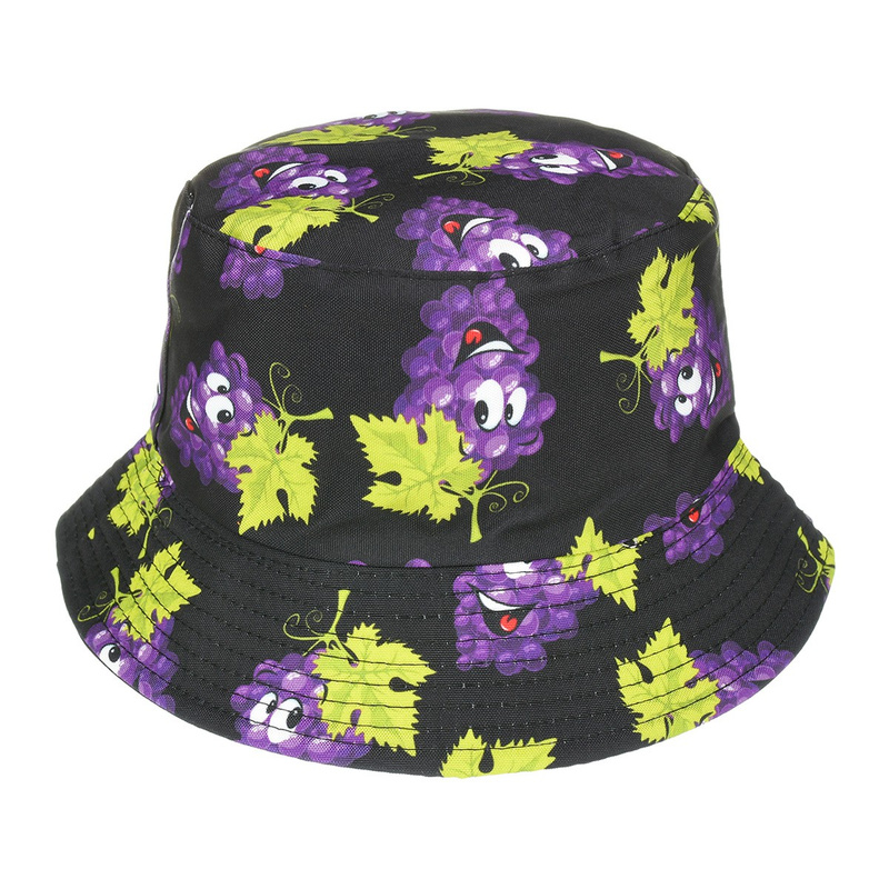 Double-sided bucket hat cap black grape kap-m-31