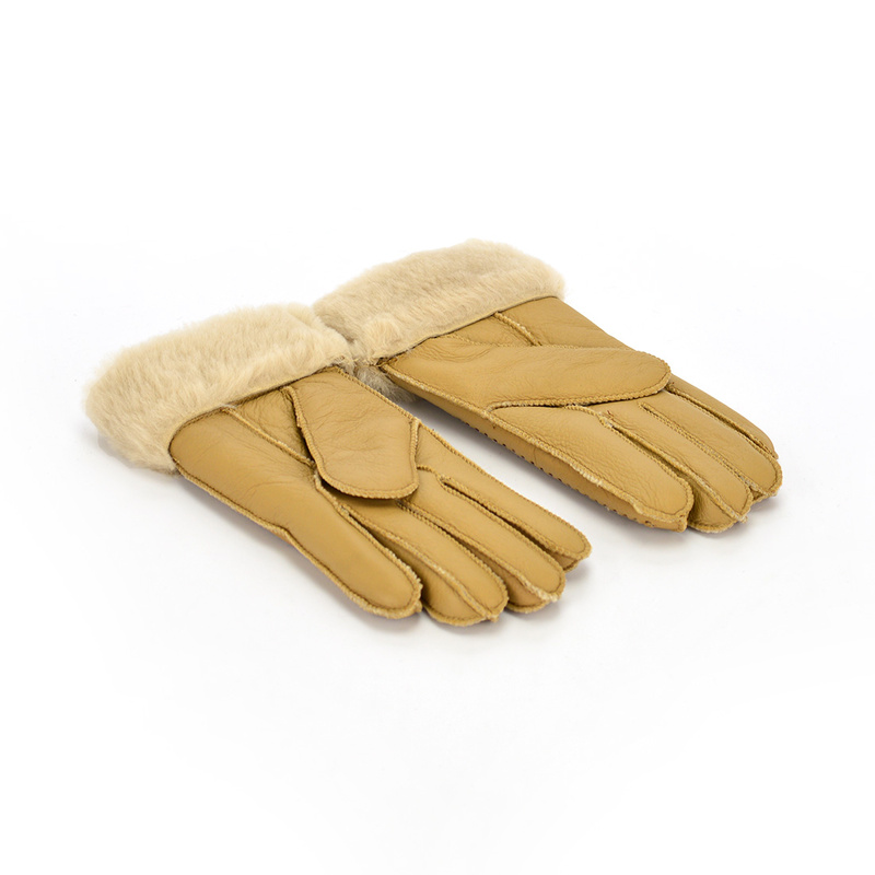 Five-finger leather insulated gloves