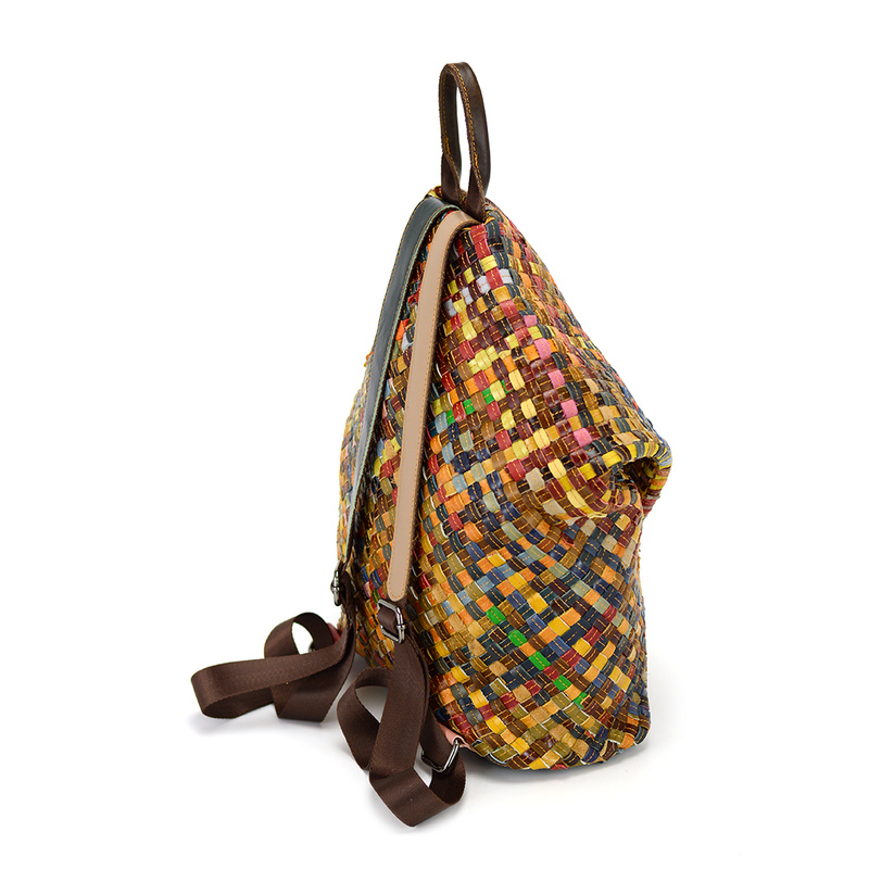 Gemusterter Lederrucksack mit Mosaikmuster