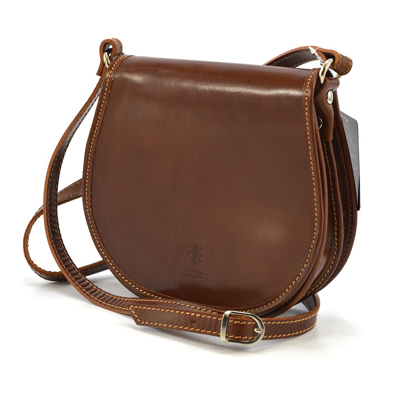 Classic unique women's leather messenger bag