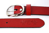 Beltimore women's leather trouser belt 3 cm red U51 : Colors - red, Strap size - r.105-120 cm