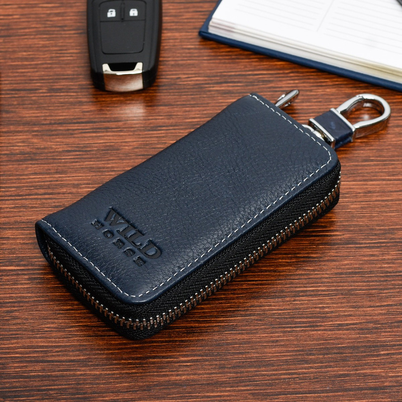 Wild Horse premium leather key case dark brown P84