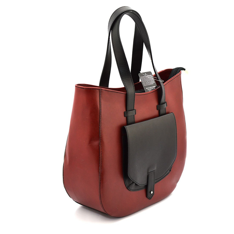 Leather shoulder bag large women's shopperbag