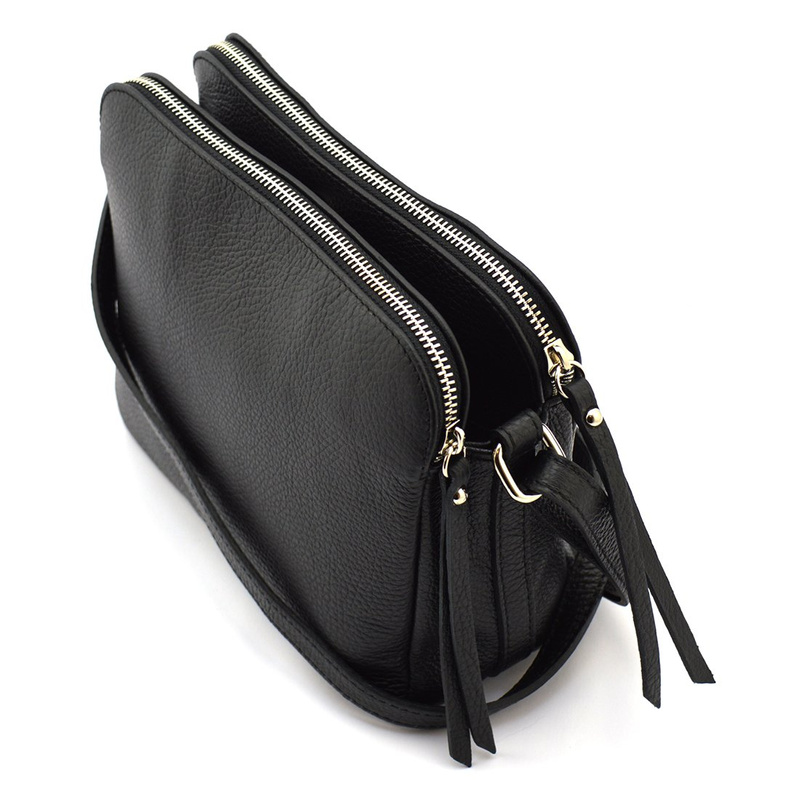 Large, elegant women's leather shoulder bag