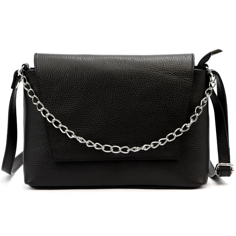 Women's Urban Leather Messenger Bag with Chain