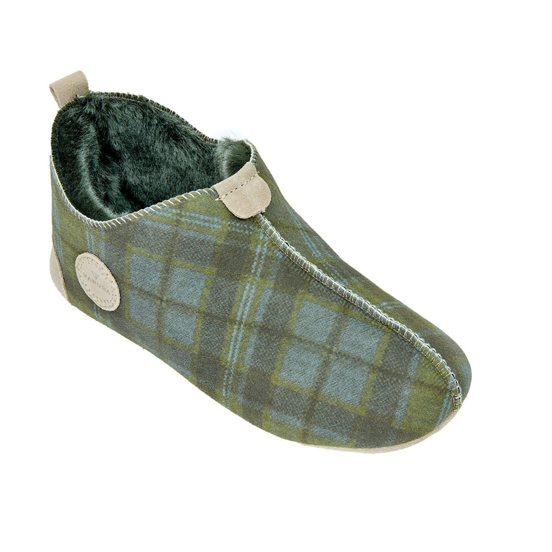 Leather, wool and insulated men's slippers