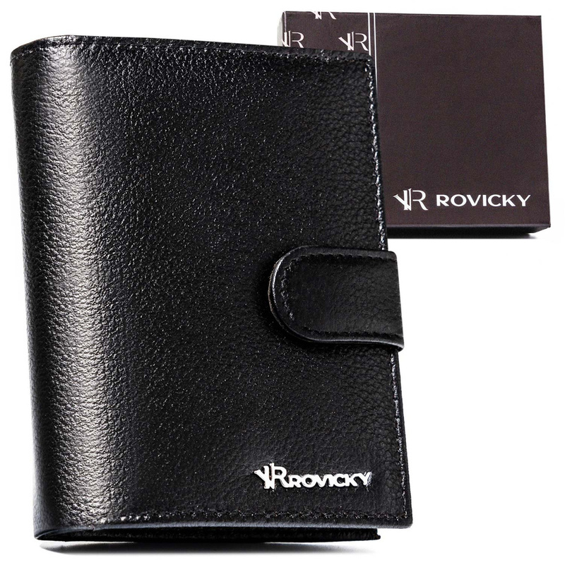 Large elegant leather men's wallet Rovicky RFID