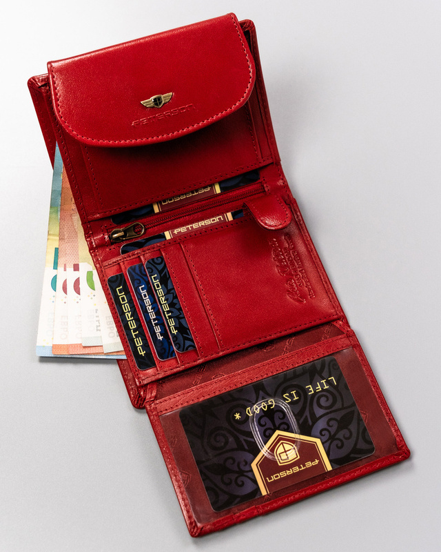 Leather wallet RFID PETERSON PTN 405-BO