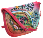 Beautiful folk bag hand -painted handmade leather