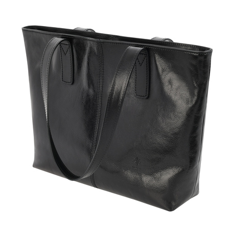 Women's leather elegant shoulder shopper bag