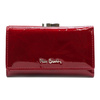 Patent leather large women's wallet with leaves