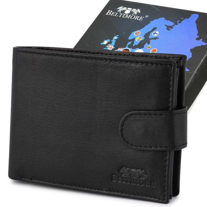 Men's classic leather wallet RFiD black Beltimore K42