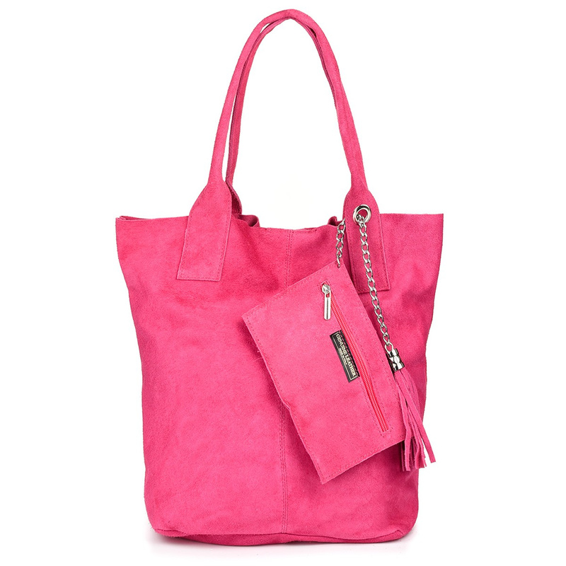 Fuchsia Wildleder Tasche groß A4 MIT Tasche L82