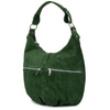 Vera Pelle suede leather handbag large A4 dark green K51