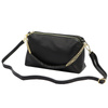 Women's leather shoulder messenger bag with chain