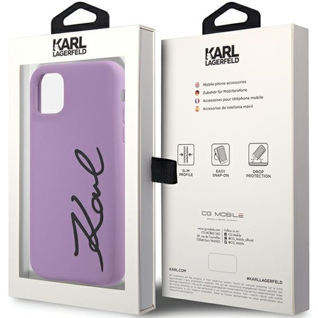 Karl Lagerfeld KLHCN61SKSVGU iPhone 11 / Xr  6.1" purpurowy/purple hardcase Silicone Signature